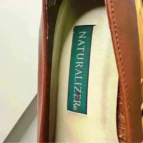 Naturalizer Vintage Women Size 8M Brown Leather Ballet With Bow Flat Small Heel - Picture 5 of 10